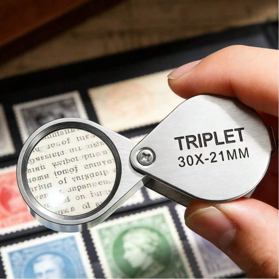 10x/20x/30x 口袋放大鏡，珠寶放大鏡，可折疊三合一鑽石放大鏡，珠寶商工具，閱讀放大鏡