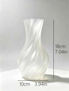 3D Printed Twisted Matte Semi-Transparent White Vase, Ins Style Minimalist Living Room Desktop Hydroponic Flower Holder, Premium Decorative Vase For Home Decor And Home Living - Multicolor - View 11
