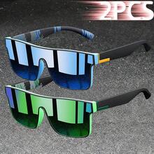 WSZ 2PCS Latest Fashion Vintage Square Sports Glasses Flat Frame Street For Unisex Eyewear For Choice For Outdoor Vacation And Daily Clothing Matching - 2PCSF766 - View 13