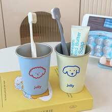 Cute Cartoon Pattern Mouthwash Cup Bathroom Countertop Toothbrush Holder Fashionable Toiletries Accessory Suitable For Dorm And Home Halloween And Christmas Gift - Multicolor - View 7
