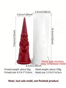 Santa Claus Shaped Long Candle Silicone Mold, Soft Silicone Easy Release, Suitable For Soy Wax, Aromatherapy Plaster, Handmade Soap, Resin DIY - Santa Claus - View 8