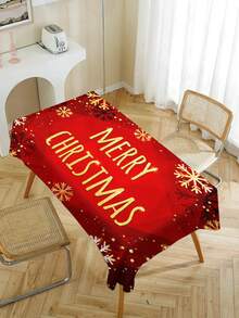 1pc Christmas Series Pattern Printed Tablecloth, Modern Style Polyester Fiber Rectangular Round Waterproof Tablecloth, Digital Printed Tablecloth Suitable For Living Room Home Use, Outdoor Dining Table, Small Round Table - Multicolor - View 11