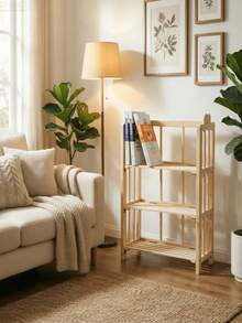 Cedar Bookshelf With Multiple Size Options. Compact And Space‑Saving, It Provides Layered Storage For Books And Sundries. Sturdy And Durable, Suitable For Both Desks And Countertops. - Multiple Specifications - View 2