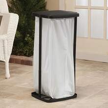 1pc Foldable Plastic Trash Can | Adjustable Height Portable Trash Bag Holder | Rectangular No Power Required Outdoor Kitchen Trash Can | Multi-Functional Telescopic Trash Bag Holder - Multicolor - View 9
