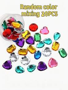 Asymmetrical Acrylic Flat Back Rhinestones, Diamond Gemstones, For DIY Handmade Jewelry - Multicolor - View 5