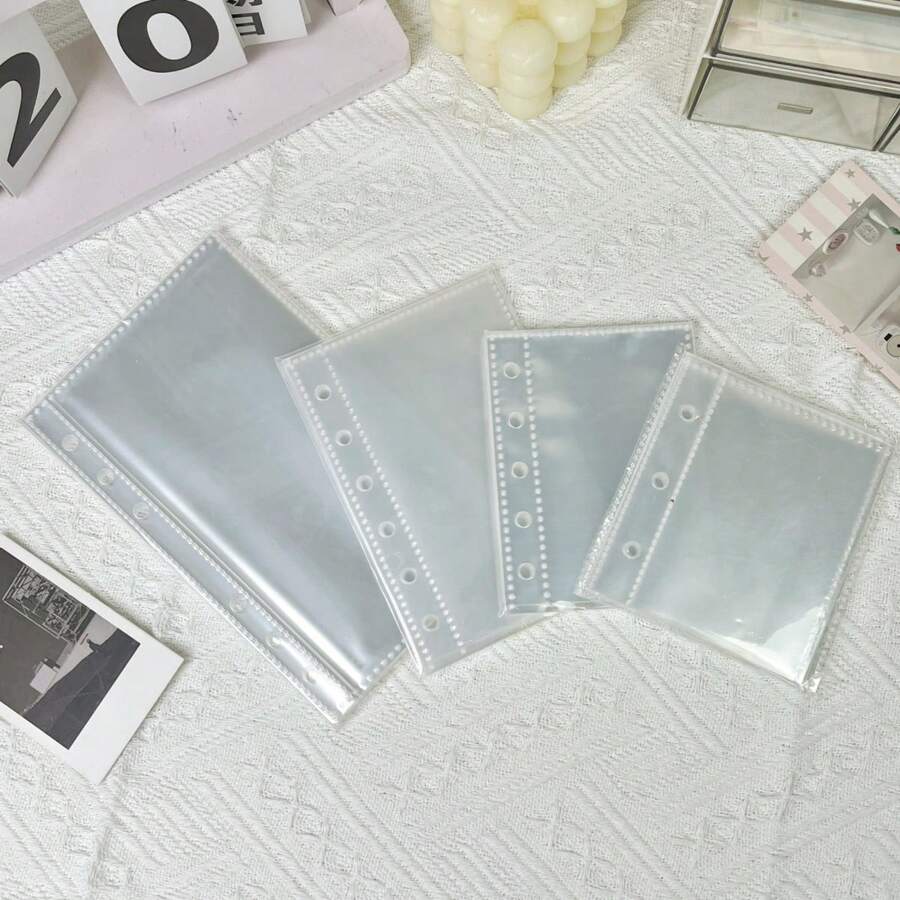 A6/A7/A8 Size 10/20/30/40pcs Transparent Loose-Leaf Refill, Pocket-Style Loose-Leaf Card Page Storage Album Transparent PP Inner Pages, Photo Storage Album, Scrapbook Enthusiasts, Students, Study Room, Classroom, Studio, Back To School Season,Card Holder - Transparent - View 1