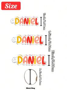 Personalized Colorful Keychain, Customized Name Tag Key Ring, Acrylic Text Gift, For Men And Women, Teacher's Day, Back To School, Birthday, Anniversary, Graduation, Christmas And Party Favors - Multicolor - View 5