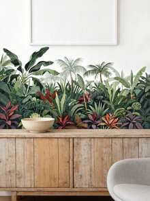 Fresh Tropical Green Plant Leaf Bedroom Living Room Entryway Home Background Wall Decor Self-Adhesive Wall Sticker - Multicolor - View 5