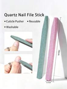5PCS Dual-Color Pink Green Quartz Cuticle Nail File Pen Set With Precision Grinding Stone Tip, Dead Skin Remover And Nail Surface Etching Tool, Professional Cuticle Trimmer For Manicure Pedicure Care - Multicolor - View 1