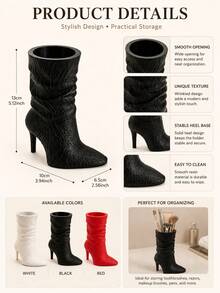 3D Printed High Heel Boot Shaped Storage Box, Cute Multi-Functional Organizer, Can Be Used As Toothbrush Holder, Makeup Brush Storage And Pen Holder, INS Style Desktop Decor Ornament - Multicolor - View 4