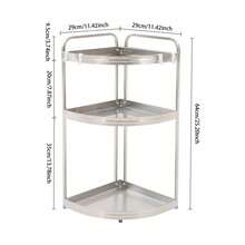 SanBouSi 3-Tier Kitchen Corner Shelf Spice Rack Organizer Seasoning Spice Organizer - Silver - View 4