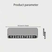 1pc Temporary Parking Plate, Hidden Movable Car Plate, Car Dashboard Plate - Made Of Durable Aluminum Alloy Material, Suitable For Vehicle Dashboard Decoration - A - View 3