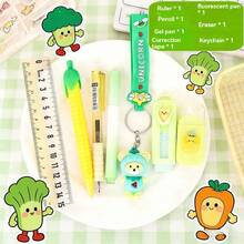 1 Set Portable Vegetable Series Stationery Set, Multi-Function Neutral Pen, Eternal Pencil, Highlighter, Back To School Student Gift - Multicolor - View 4