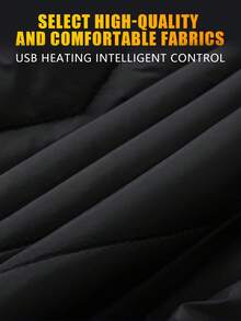 Men's Warm Vest Winter Outdoor Fleece High Neck Vest, Dual Switch 15 Heating Areas (Without Power Supply) - Black - View 6