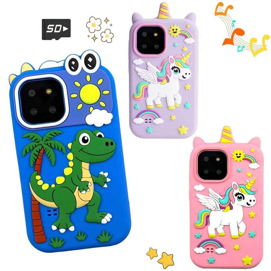 Kids Game Play Toy Phone Support Video Audio Recording Cute Photo Stickers Rechargeable Toddler Smartphone Toy For Birthday Party Gift - Multicolor - View 1