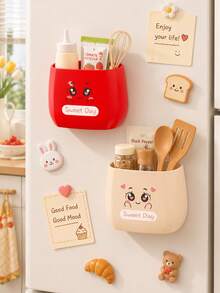 1pc/2pcs Strong Magnetic Storage Boxes, Can Store Spices, Seasonings, Tableware, Cosmetics And Pens, Space-Saving Modular Design, Suitable For Kitchen, Bathroom, Desk, Cabinet Door And Storage Cabinet, Suitable For Home, Office, Dorm And RV Use - Big Eyes Style - View 8