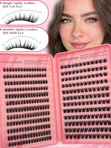 336 Cachos de Cílios Individuais D-Curl (FLSH TAIL+GRAIN) – Bandeja de Cílios Segmentados de Alta Capacidade; D-Curl, Volumosos e Longos; Adequados para Uso Diário; Fáceis de Usar; Cílios Individuais em Cachos/Cílios Postiços. - D - Visão 5