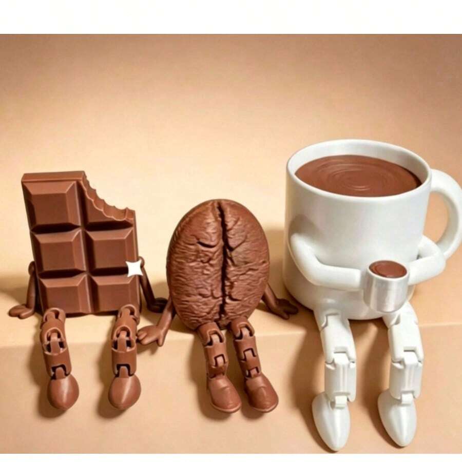 1pc 2D Flat Exquisite Movable Coffee Cup Shaped Decorative Ornament, Suitable For Cafe, Living Room, Bedroom, Study, Bar, Home Decor Display, Creating A Relaxed And Cozy Atmosphere Decor - Material Upgrade - View 1