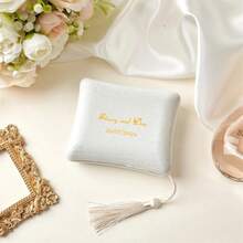 Personalized Velvet Jewelry Box, Custom Wedding Ring Box Bearer Pillow With Tassel, Engagement Gift, Birthday Gift - Multicolor - View 4