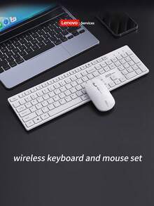 Lenovo Wireless Keyboard And Mouse Set, Slim Design, Business/Home Office, Fashion Classic Set, Minimalist Keyboard And Mouse Set, Lightweight Portable Durable, Multi-Device Compatible - Classic White - View 10