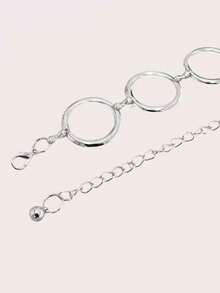 1PC Simple Ring Waist Chain Versatile Retro Belt For Dress, Coat, Jeans, Suitable For Daily Wear And Parties Halloween - Silver - View 3