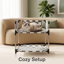 All-Season Fashionable Detachable Pet Cot, Sturdy Breathable Heavy-Duty Scratch-Resistant Cat Bed, Dog Bed, Small Pet Universal Pet Bed - Greyish White - View 9