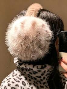 1PC/6PCSFashion Ladies Fuzzy Faux‑Fur Ear Warmers, Retro Leopard Pattern Plush Earmuffs, Thick Soft Cold‑Resistant Ear Covers, Comfortable Winter Ear Protection, Outdoor Daily‑Use Winter Accessory For Women & Girls - Multicolor - View 9