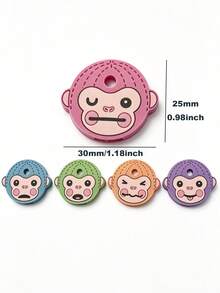 1/3/6pcs Fun ID Colorful Pvc Monkey Key Covers - Soft Key Caps For Easy Key Sorting At Home - Ideal For Family & Friends, Perfect Stocking Stuffer Gift - View 6
