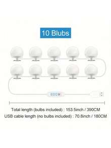 1 buah Lampu Strip Rias dengan Kecerahan yang Dapat Diatur, Lampu Rias Bertenaga USB dengan 3 Mode Warna (Putih/Hangat/Netral), Pencahayaan Rias Tanpa Bayangan untuk Ruang Ganti, Meja Rias, Siaran Langsung, Cocok untuk Bar, Rumah, dan Tempat Hiburan - Lampu depan bertenaga USB - View 13