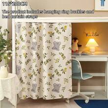 1pc Blackout Bed Curtain, Blackout Window Curtain Fabric, Bed Cover, Suitable For Student Dorms, Home, High School, University Privacy Blackout Curtain, Single Bed Applicable, Back To School Season, Bunk Bed Curtain - Multiple Styles - View 12