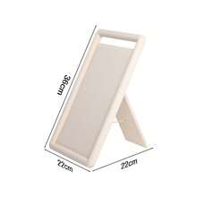 1pc Multi-Size Beige Scratch-Resistant PU Leather Jewelry Necklace Display Stand, Foldable Desktop Vertical Holder With Handle, Sturdy Support, Suitable For Jewelry Store Display, Home Vanity Storage, Live Streaming Photography Prop - White - View 9