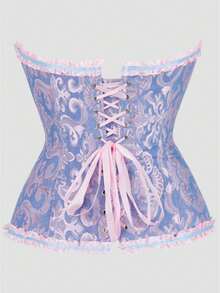 Women's Plus Size Court Style Corset Top, Waist-Cinching Body-Shaping Bustier, Sexy Jacquard Vintage Corset Top, Suitable For Wedding, Party, Halloween Costume, Role Play - Multicolor - View 20