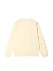 Cream Yellow Women's Korean INS Style Letter Print Pattern Round Neck Loose Casual Versatile Lazy Sweatshirt Pullover Top Autumn/Winter Campus Daily OOTD - Apricot - View 8
