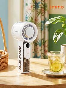 JMMO Portable Handheld Fan With Digital Display, USB Rechargeable Mini Personal Fan, 3000mAh Battery, High Speed Cooling For Outdoor Activities, Travel, Work, Wearable Cooling Fan, Compact Mini Fan,Commencement,Graduation Ceremony - White - View 1