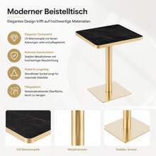 Esstisch Quadratisch UV-Platte Marmor-Optik Metallgestell Modern - 黑色 - 查看 6