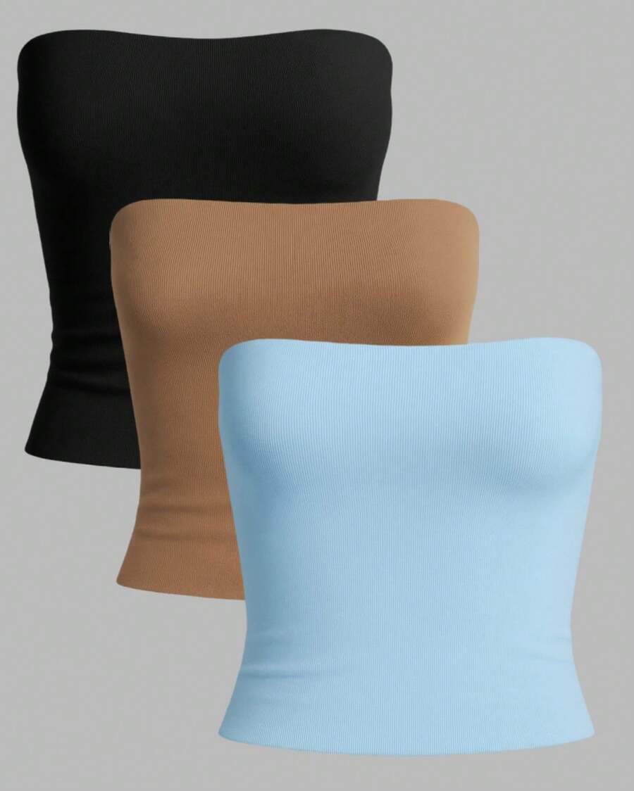 Women Tops - KIT3 Black Brown Blue Coral - View 1
