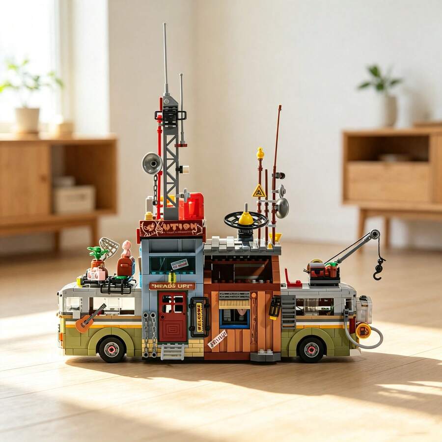 1000+Pcs Jungle Broadcast Station Luxury Building Blocks, Forest Observation Station 2-Story Treehouse Model Toy, Ocean View Wooden Villa Tower, Suitable For Adults To Relieve Stress And Reduce Anxiety, Interesting Adult Game Set, Creative Home Scene Puzzle, Exquisite Desktop Decoration, Birthday Gift For Boyfriend/Girlfriend - Multicolor - View 1