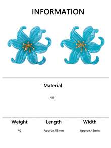 1 Pair/6 Pairs Colorful Flower Earrings Set, Niche Exaggerated Lily Large Flower Ear Accessories, Beach Vacation Vibe - Flower Earrings - View 9