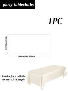 1件裝長方形緞面桌布 145*180cm/145*260cm/145*320cm/145*360cm 光滑布料桌巾，適用於婚禮派對餐桌、萬聖節、聖誕宴會與派對（多色可選） - 彩色 - 查看 36