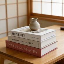 3件組裝飾書，紙製裝飾書，咖啡桌書，適用於桌面或房間裝飾，家居裝飾仿真書，時尚家居裝飾 - 3pcs - 查看 3
