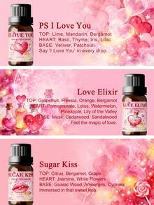 EMBRACEX. 1 Bottle 10ml "I Love You" Essential Oil, Valentine's Day Gift, Romantic Date Night Oil Gift, Can Be Used For Candle Making, Diffuser, Humidifier, Soap. Top Notes: Lime, Citrus, Bergamot; Middle Notes: Basil, Thyme, Iris, Lilac; Base Notes: Vetiver, Patchouli. - 附註我愛你 - 查看 3