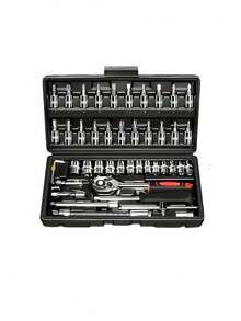 1 Set 46pcs Multi-Function Repair Tools Suitable For Outdoor Emergency Repair Toolbox, Also Suitable For Car, Bicycle And Motorcycle Maintenance Work. Professional Grade Hand Tools Suitable For Car Repair And DIY Use Suitable For Outdoor, Camping, Beach, Travel, Lighting, Tent - Multicolor - View 11