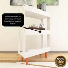 Armário Multiuso MDF Organizador para Lavanderia Cozinha Quarto Estante Nicho Sapateira - FullDecor Mod. 0704 - Branco - Visão 10