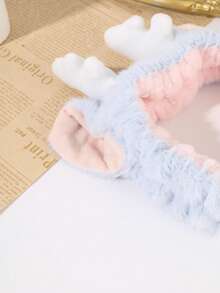 2/1pc Healing Pink Plush Angel Wings Headband, 3D Wings Hair Hoop For Girls, Home Skincare, Makeup, Cleansing, Face Mask Hair Accessory - Multicolor - View 7