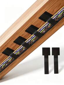 50pcs/Set Self Adhesive Heavy Duty Cable Ties, Multi Functional Hook And Loop Fastener Cable Ties, Reusable Cable Organizers For Easy Management Of Computer Data Cables Ropes, Essential For Desktop Cable Management. Suitable For Various Ropes - New Model - View 6