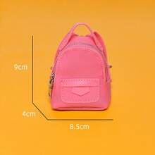 Dopamine Color Mini Portable Handbag, Simple Fashion Backpack Keychain Pouch, Earphone Storage Coin Purse Bag Charm, Mini Lightweight Pouch, 1pc Purple Cyan Blue Yellow Red Mini Pouch - Multicolor - View 9