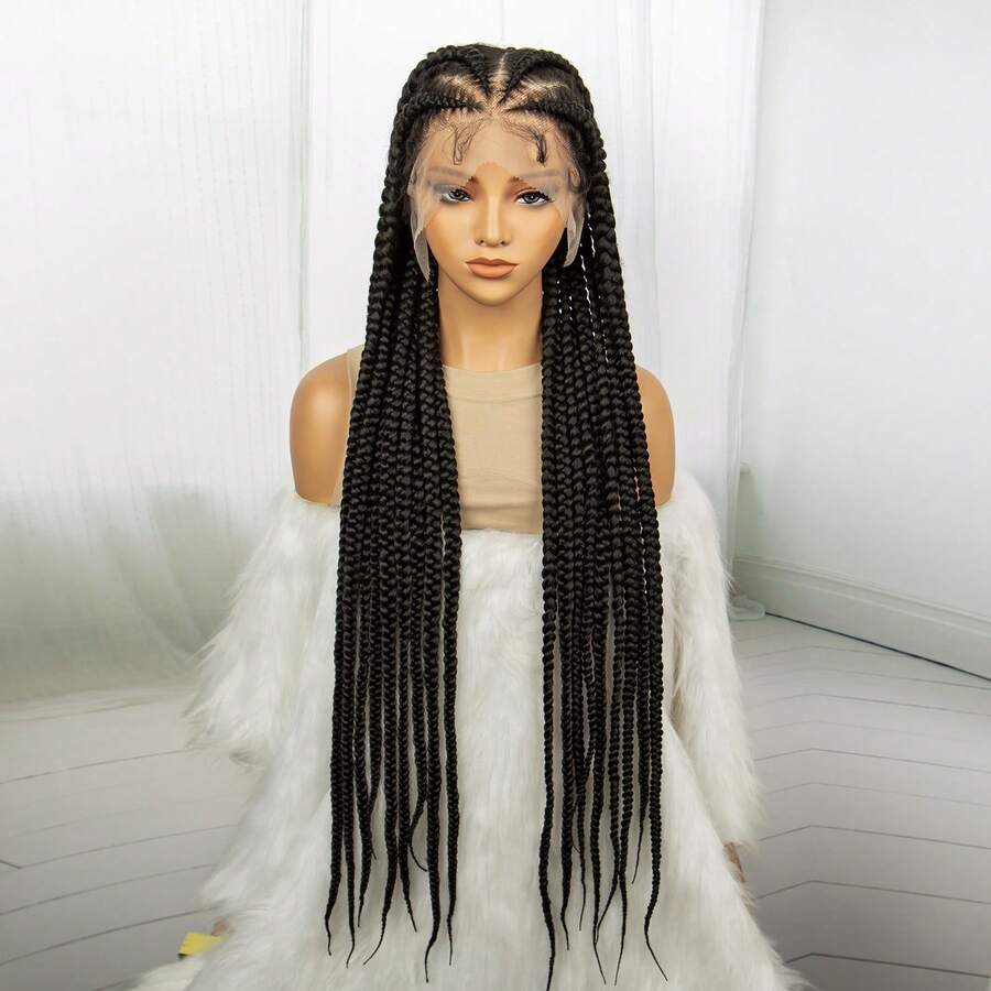 A ANYTIME Heat-Resistant Woven Synthetic Lace Wig - Easy To Wear And Style For Beginners - Designed For Women's Daily Wear, Halloween