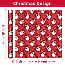 1 Roll Of Christmas Gift Wrapping Paper Featuring A Christmas Penguin Pattern;Perfect For Christmas Gift Wrapping,Holiday Party Decor,Home Festive Decoration,DIY Craft,Festive Favour Wrapping Dimensions: 43 Cm X 300 Cm - A - View 9