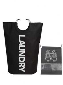 超大容量帶手柄洗衣袋，印有 LAUNDRY 圖案，多用途長方形洗衣袋，適合居家與旅行收納，便攜旅行收納袋，耐用抽繩設計，居家帆布收納袋，旅行/宿舍理想選擇，返校/畢業季必備，送給親友的必要禮物，返校季禮物 - 彩色 - 查看 14
