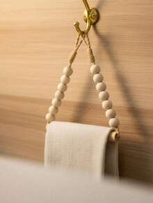 1/2pc No-Drill Wall-Mounted Rope Woven Toilet Paper Holder, Kitchen Wall-Mounted Paper Towel Rack With Hook, Modern Home Fashion Bathroom Accessory, Woven Toilet Paper Holder, Bohemian Style Rope Art, Hanging Paper Towel Holder - Multicolor - View 9